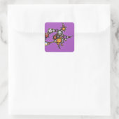 Hexenemoji Quadratischer Aufkleber (Tasche)