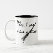 Hexenfahrt ein Stick Funny Halloween Tasse (Links)