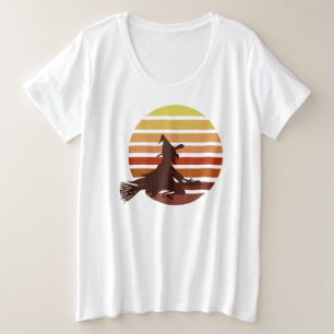 Hexenfliegen bei Sonnenuntergang Große Größe T-Shirt