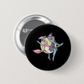 Hexenfliegender Besen Halloween-Design Button (Vorne & Hinten)