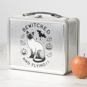 Hexenflug: Die verzauberte siamesische Katze Metall Brotdose