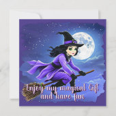 Hexenflug mit einem Besen - Wicca Halloween 1 (Vorderseite)