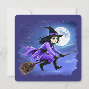 Hexenflug mit einem Besen - Wicca Halloween 1