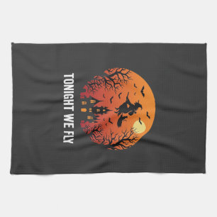 Hexenflug-Nacht-Grafikdesign zu Halloween_1 Geschirrtuch
