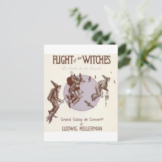 Hexenflug Postkarte (Stehend Vorderseite)