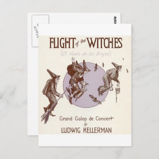 Hexenflug Postkarte (Vorne/Hinten)