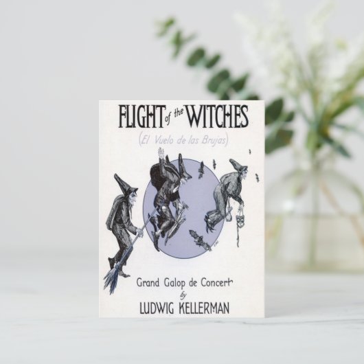 Hexenflug Postkarte (Stehend Vorderseite)