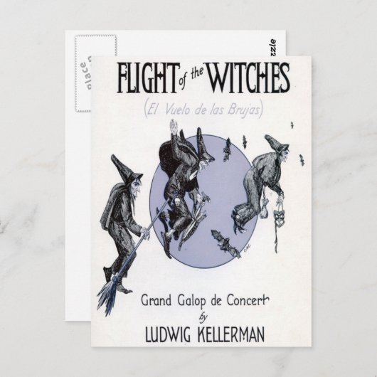 Hexenflug Postkarte (Vorne/Hinten)