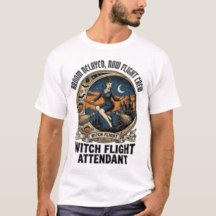 Hexenflugbegleiterin Halloweenbesen brach Design T-Shirt