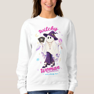 Hexenfrau-Geist mit Tarotkarten & Kristallkugel Sweatshirt