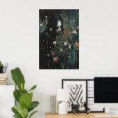 Hexenfrau Melancholisch Dunkle Blumen Wildblume Poster (Heimbüro)