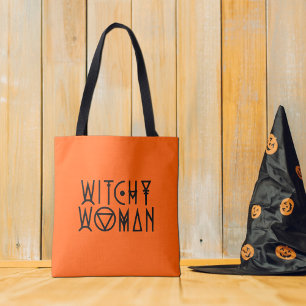 Hexenfrau Niedliche Schwarze Hexe Halloween Tasche