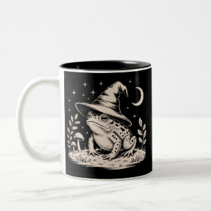 Hexenfrosch Vintage-Halloween-Goblincore Zweifarbige Tasse