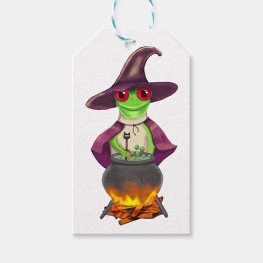 Hexenfroschbrauen-Halloween-Spooky Geschenkanhänger (Vorderseite)