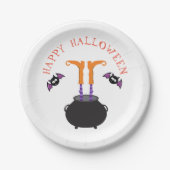 Hexenfüße in Cauldron Halloween Pappteller (Vorderseite)