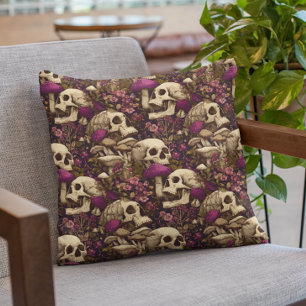 Hexengarten Totenkopf Lila Kürbis Kissen