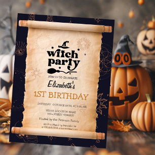 Hexengeburt Halloween Mystisches Party Einladung