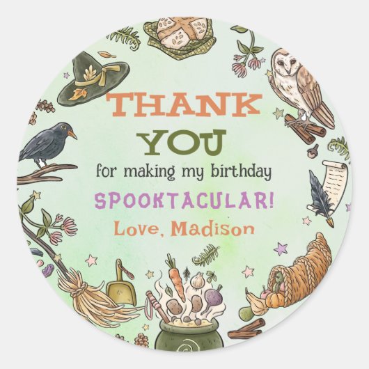 Hexengeburt-Party-Aufkleber Runder Aufkleber (Vorderseite)
