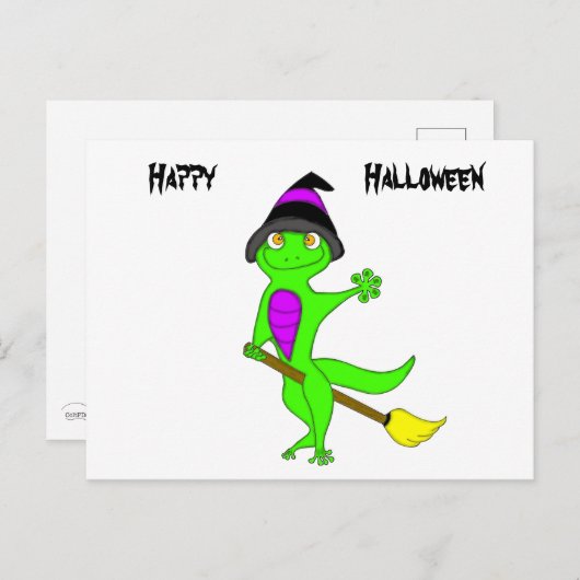 Hexengecko Postkarte (Vorne/Hinten)