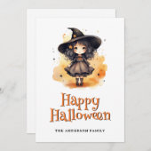 Hexengeister Pumpkins Happy Halloween Card Feiertagskarte (Vorne/Hinten)