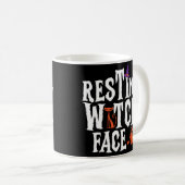 Hexengesicht, das sich in der Hexenfront der Fraue Kaffeetasse (VorderseiteRechts)