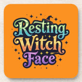 Hexengesicht Getränkeuntersetzer (Vorderseite)