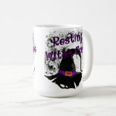 Hexengesicht - Halloween-Spinnennetz Kaffeetasse (VorderseiteRechts)