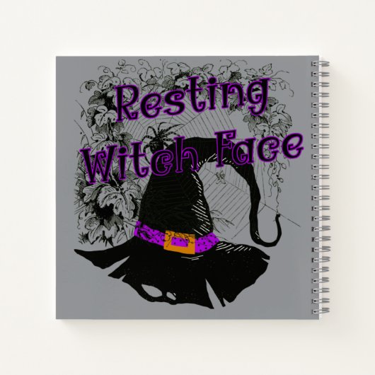 Hexengesicht - Halloween-Spinnennetz Notizblock (Rückseite)