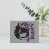 Hexengesicht - Halloween-Spinnennetz Postkarte (Stehend Vorderseite)