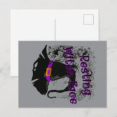 Hexengesicht - Halloween-Spinnennetz Postkarte (Vorne/Hinten)