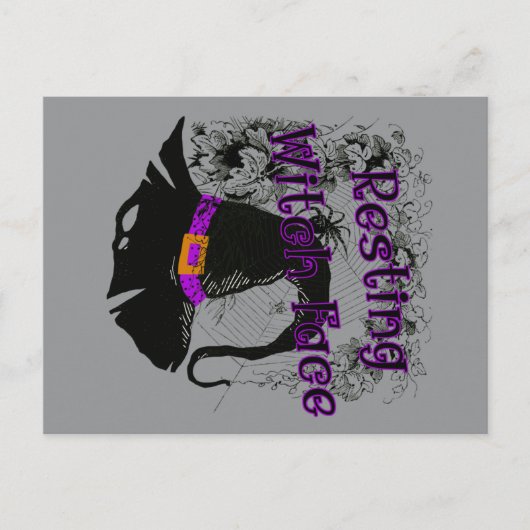 Hexengesicht - Halloween-Spinnennetz Postkarte (Vorderseite)