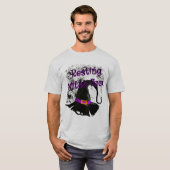 Hexengesicht - Halloween-Spinnennetz T-Shirt (Vorne ganz)