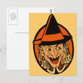 Hexengesicht im Vintage-Stil Postkarte (Vorne/Hinten)