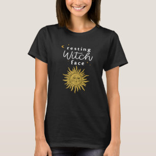 Hexengesicht mit stylisierter Sun Samhain Pagan T-Shirt