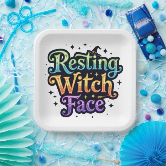 Hexengesicht Pappteller (Party)