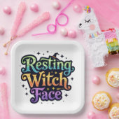 Hexengesicht Pappteller (Party)