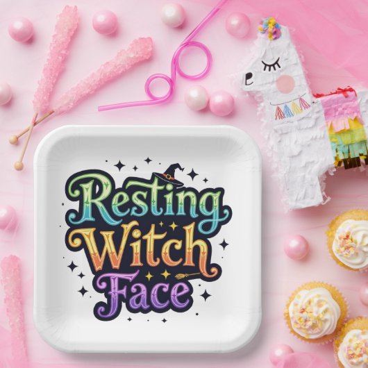 Hexengesicht Pappteller (Party)