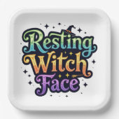 Hexengesicht Pappteller (Vorderseite)