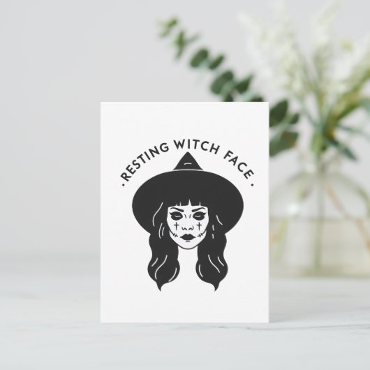 Hexengesicht Postkarte (Stehend Vorderseite)