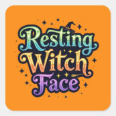 Hexengesicht Quadratischer Aufkleber (Vorderseite)