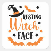 Hexengesicht Quadratischer Aufkleber (Vorderseite)
