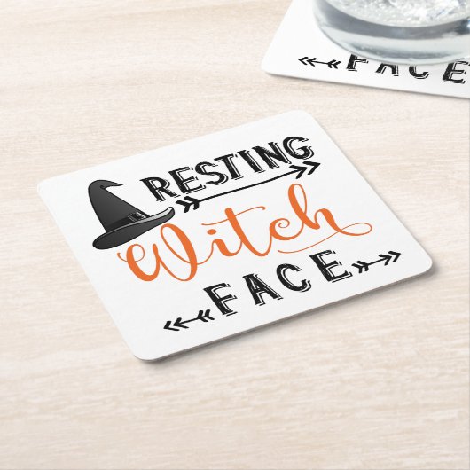Hexengesicht Rechteckiger Pappuntersetzer (angewinkelt)