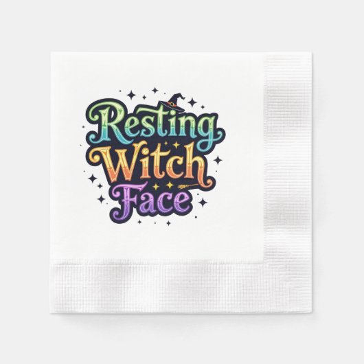 Hexengesicht Serviette (Vorderseite)