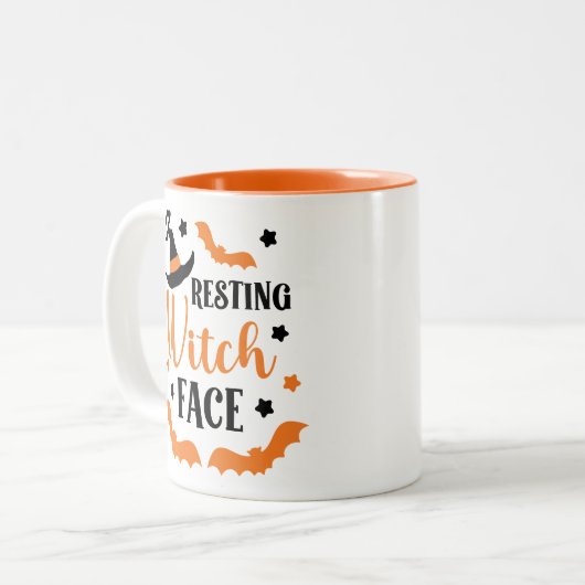 Hexengesicht Zweifarbige Tasse (Vorderseite Links)