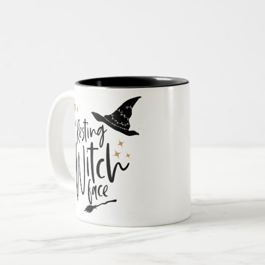 Hexengesicht Zweifarbige Tasse (Vorderseite Links)