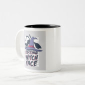 Hexengesicht Zweifarbige Tasse (Vorderseite Links)