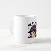 Hexengesichtsausdruck Witziges Halloween Spooky Kaffeetasse (Vorderseite Links)