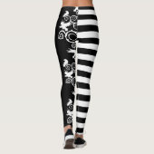 Hexengestreifte Gothic Ravens und Thorns Leggings (Rückseite)