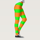 Hexengrün und Orangenmuster Leggings (Rechts)