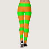 Hexengrün und Orangenmuster Leggings (Rückseite)